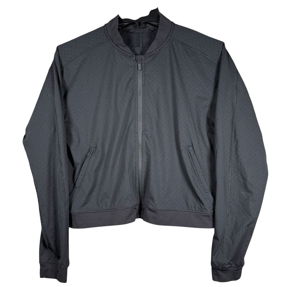 Lululemon Final Lap Jacket‎ Women's Size 6 Black Vented Full Zip Performance Run